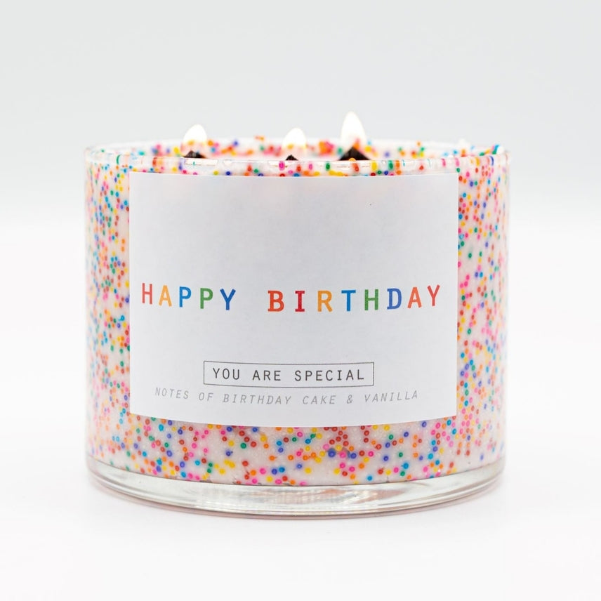 3 Wick Happy Birthday Candle