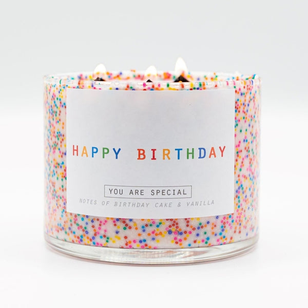 3 Wick Happy Birthday Candle