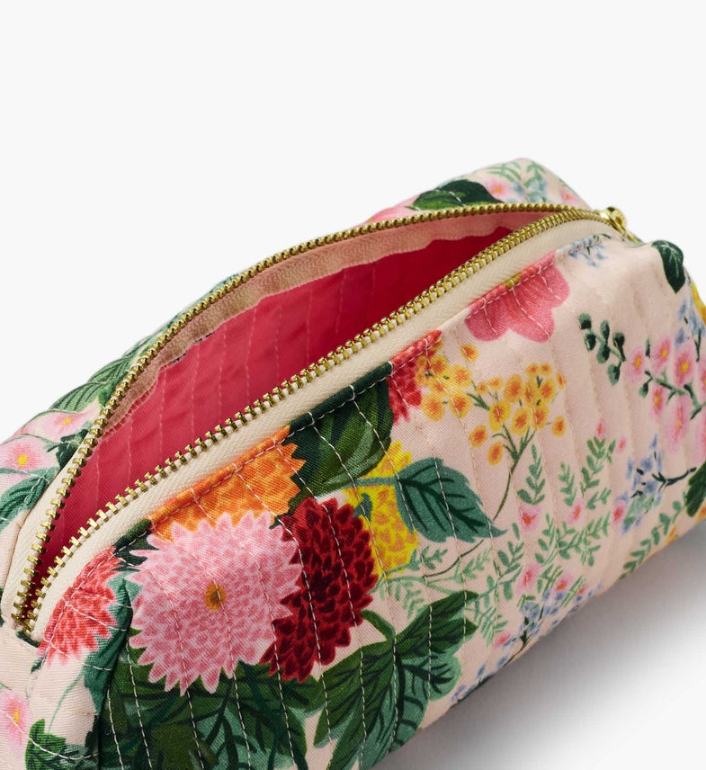 Dahlia Quilted Small Cosmetic Pouch