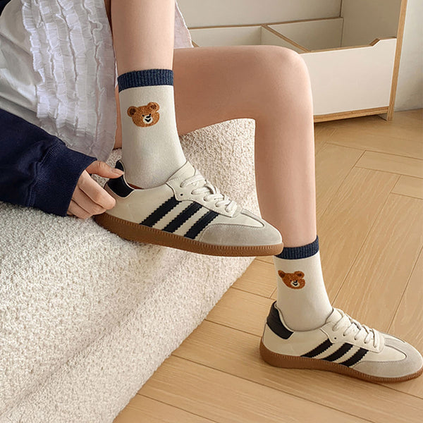 BEAR & STRIPE CREW SOCK