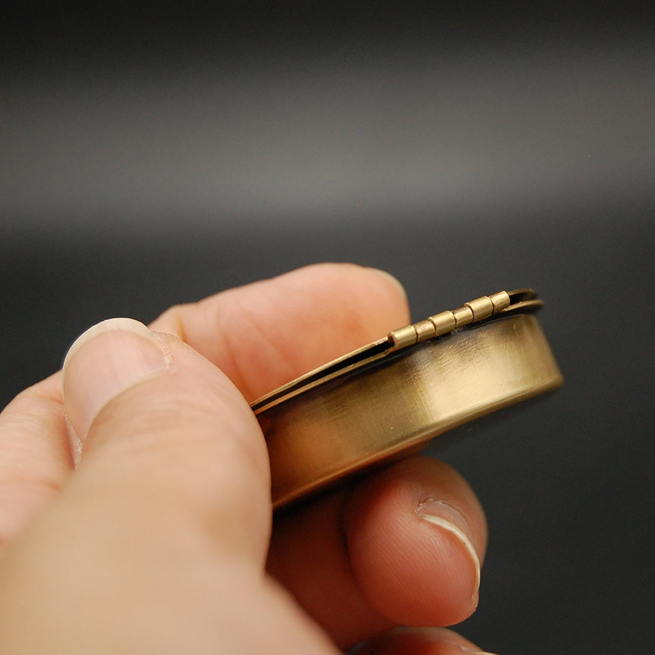 Small Round Brass Pill/Trinket Box