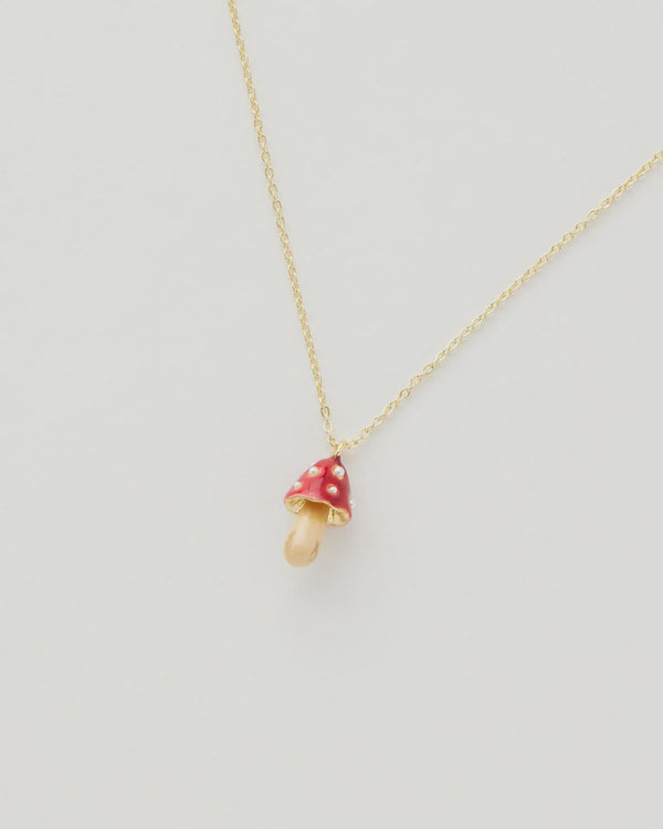 Enamel Mushroom Necklace