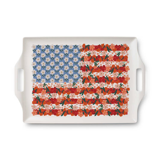 Americana Melamine Serving Platter with Handles