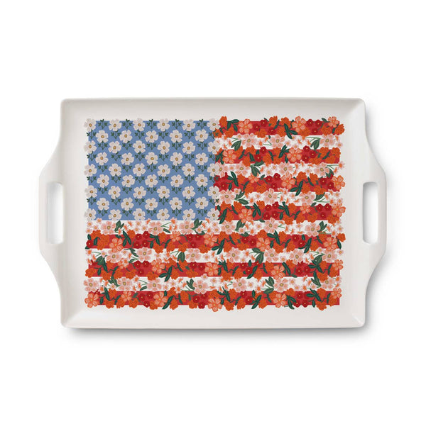 Americana Melamine Serving Platter with Handles