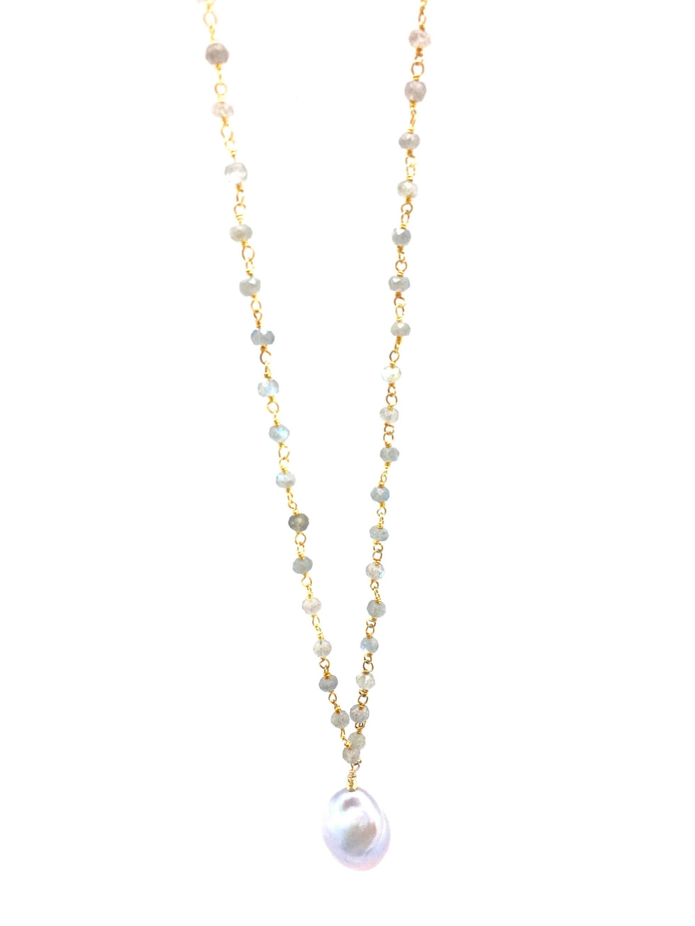 Diddi Long Labradorite & Grey Pearl