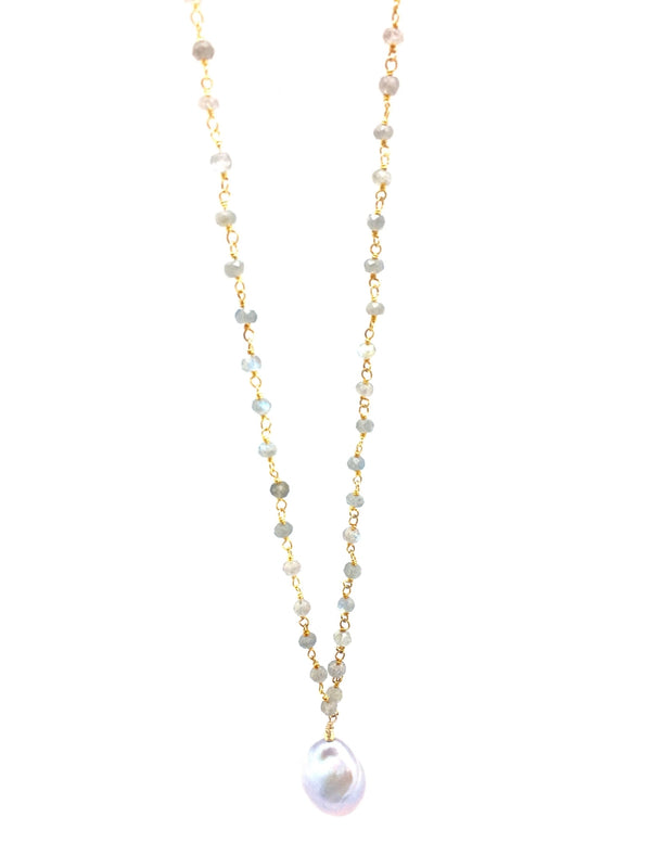 Diddi Long Labradorite & Grey Pearl