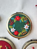 Christmas Floral Embroidered Compact Mirror