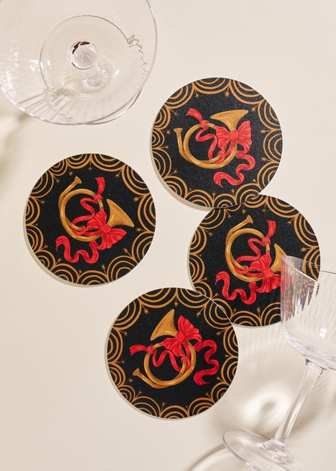 Festive Bugle Coasters