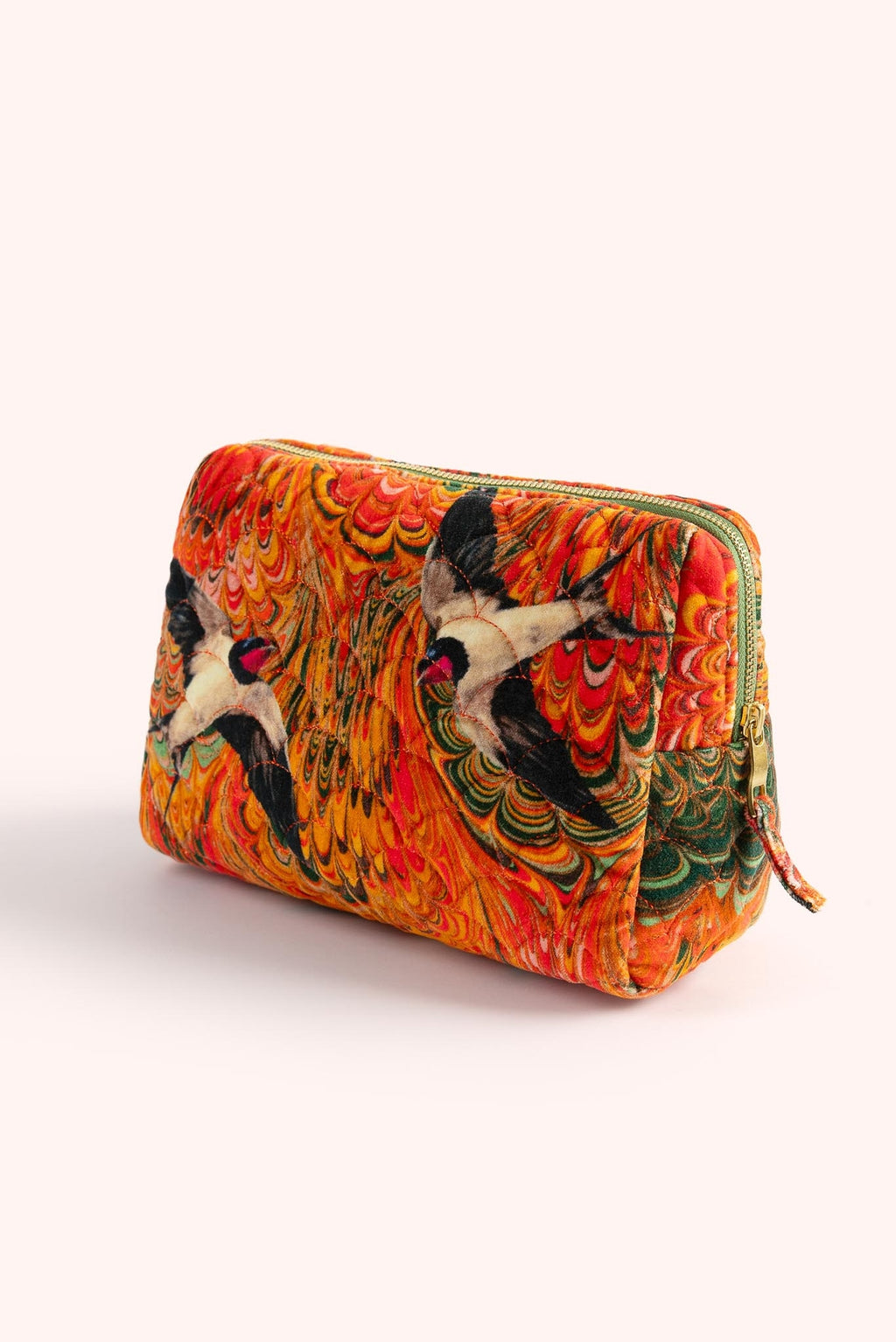 MARBLED SWALLOW QUILTED POUCH