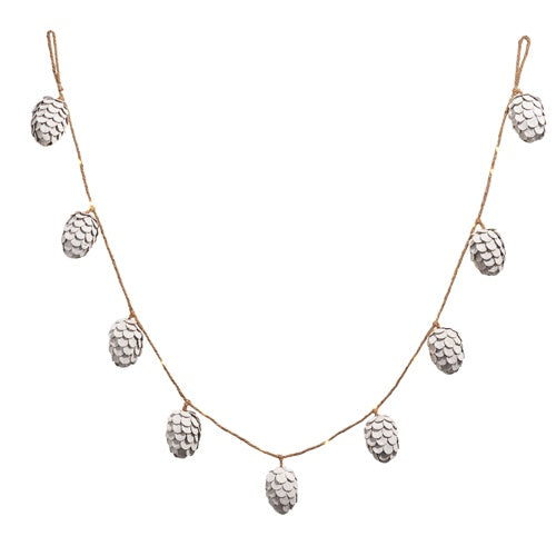 White Pinecone Garland