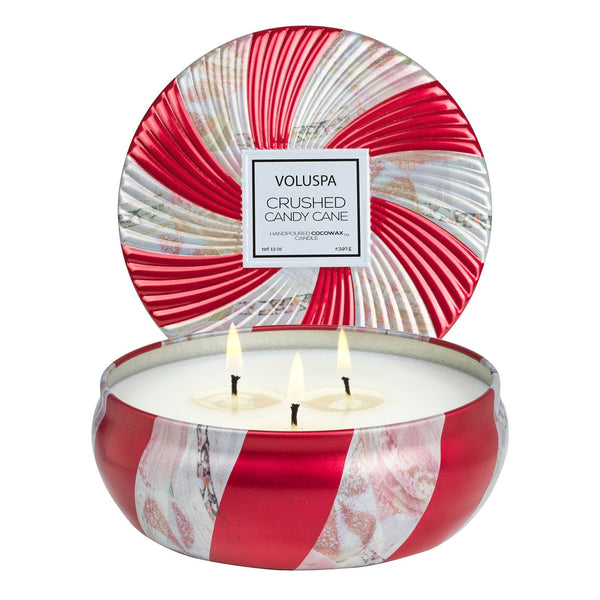 Crushed Candy Cane 3 Wick Candle