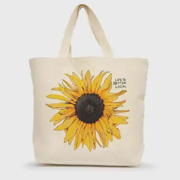 SUNFLOWER LIFE IS BETTER LOCAL TOTE