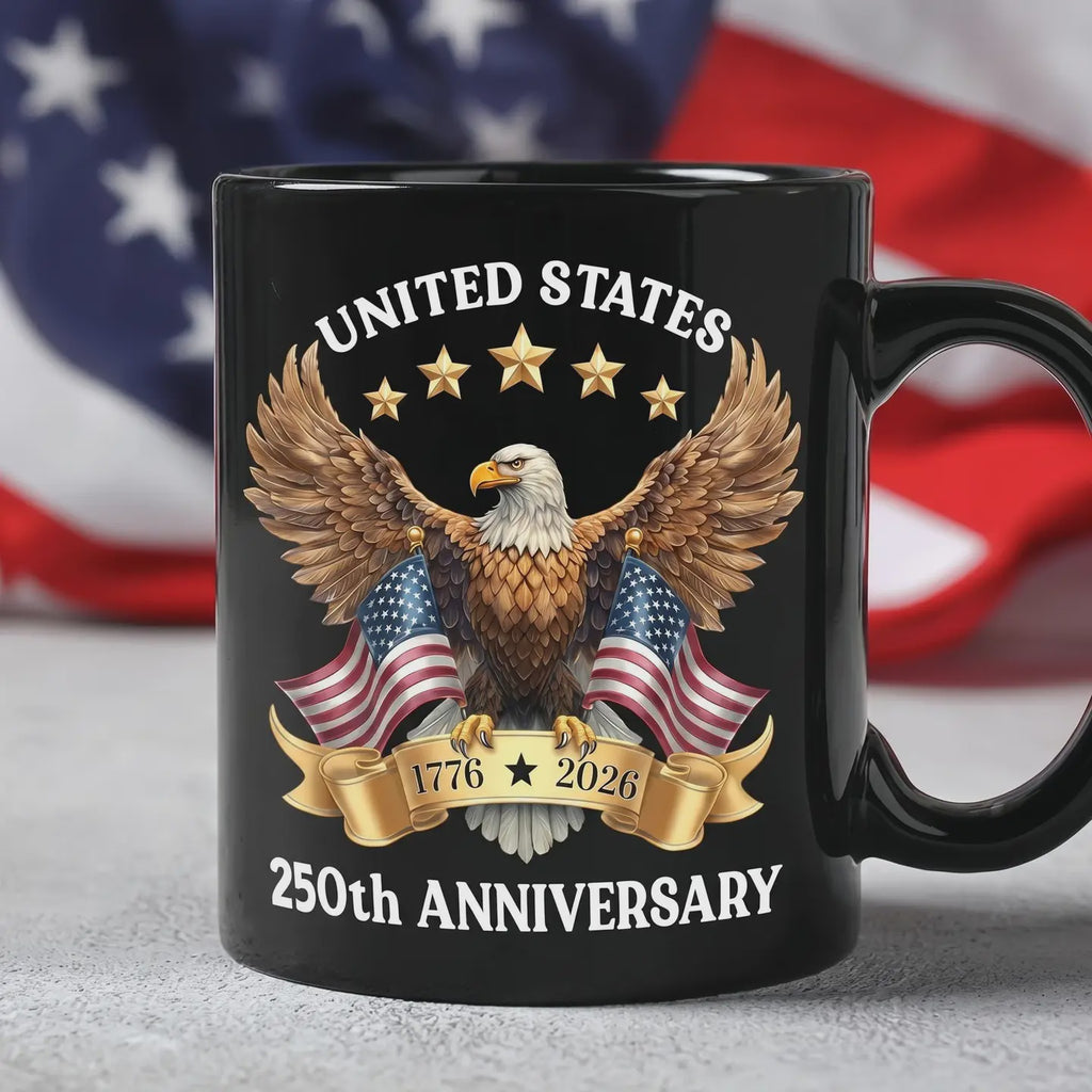 United States 250th Anniversary  Mug  with Bald Eagle & Flags