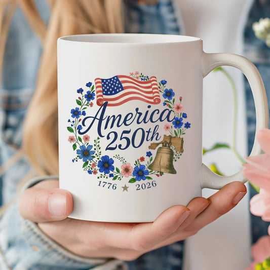 250th America  Anniversary Flora Wreath Mug