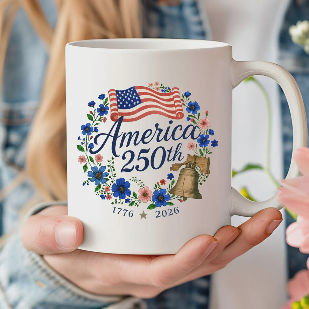 250th America  Anniversary Flora Wreath Mug