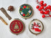 Christmas Floral Embroidered Compact Mirror