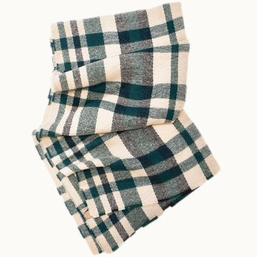 HUNTER GREEN PLAID OVERSIZED BLANKET SCARFRF