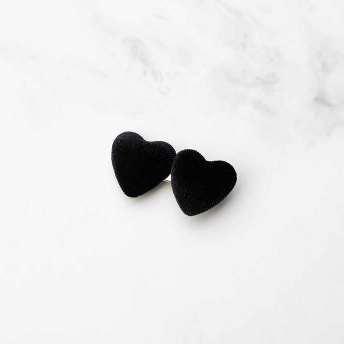 Double Velvet Heart Hair Pin