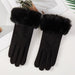 Faux Fur Trim Wrist Cozy Winter Gloves