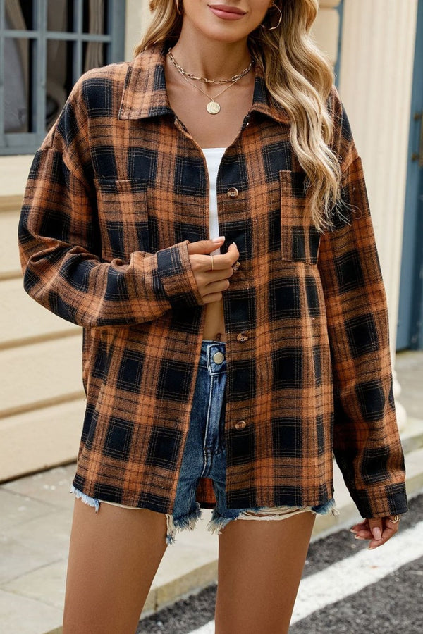 STYLISH PLAID POCKET SHIRT