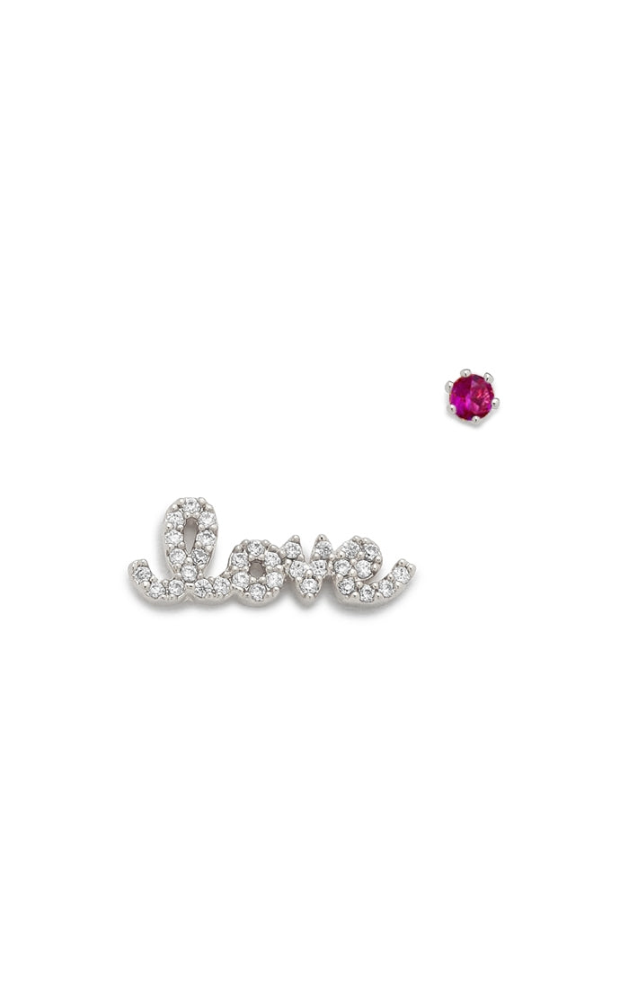 Pave Mismatched Love CZ Studs