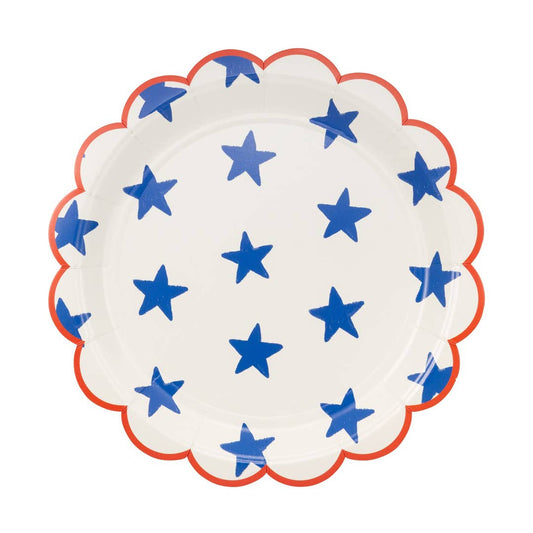Blue Stars Paper Plate