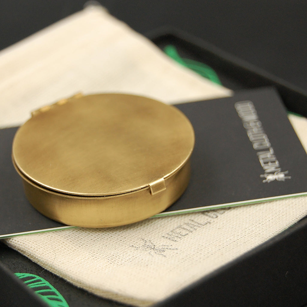 Small Round Brass Pill/Trinket Box