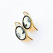 Small Black Cameo Earrings