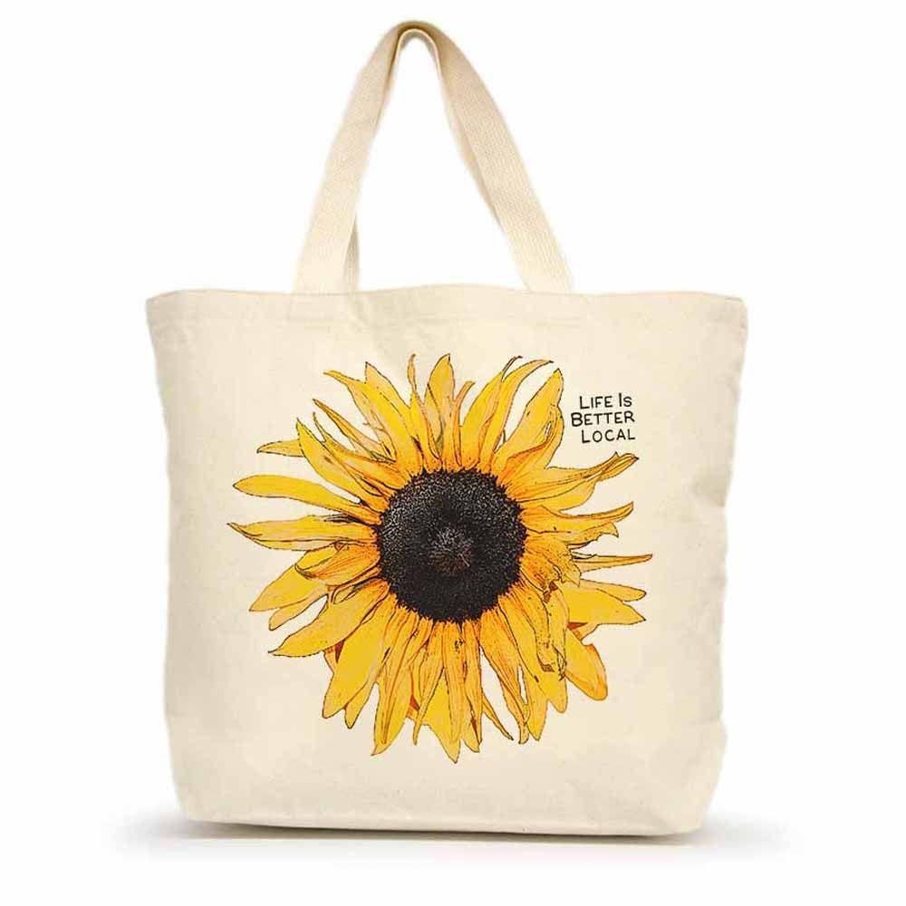 SUNFLOWER LIFE IS BETTER LOCAL TOTE