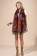 100% WOOL INTRICATE CABERNET SCARF