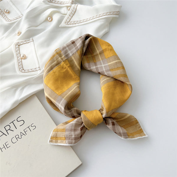 YELLOW  PLAID SCARF