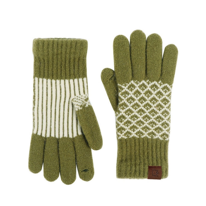 Vintage Jacquard Knitted Gloves