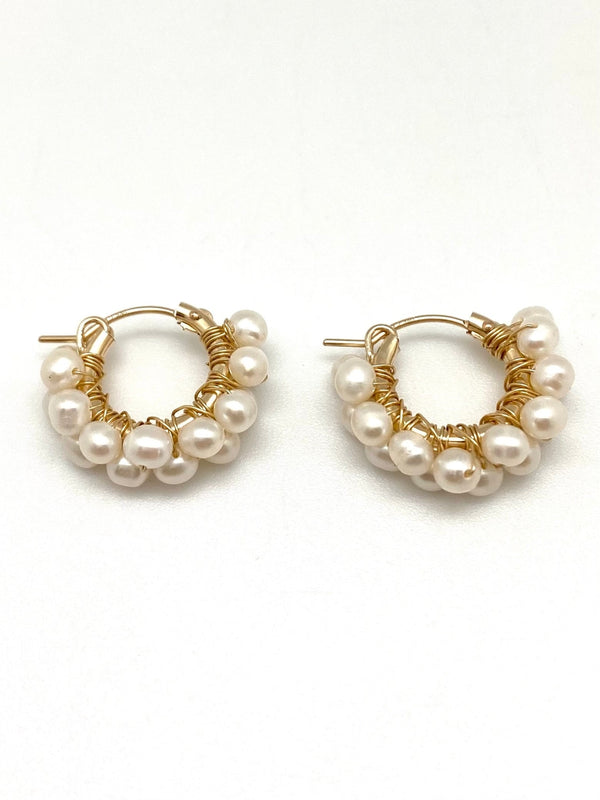 Diddi Beaded Hoop Pearl Earring