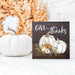 Give Thanks White Pumpkins Block Sign