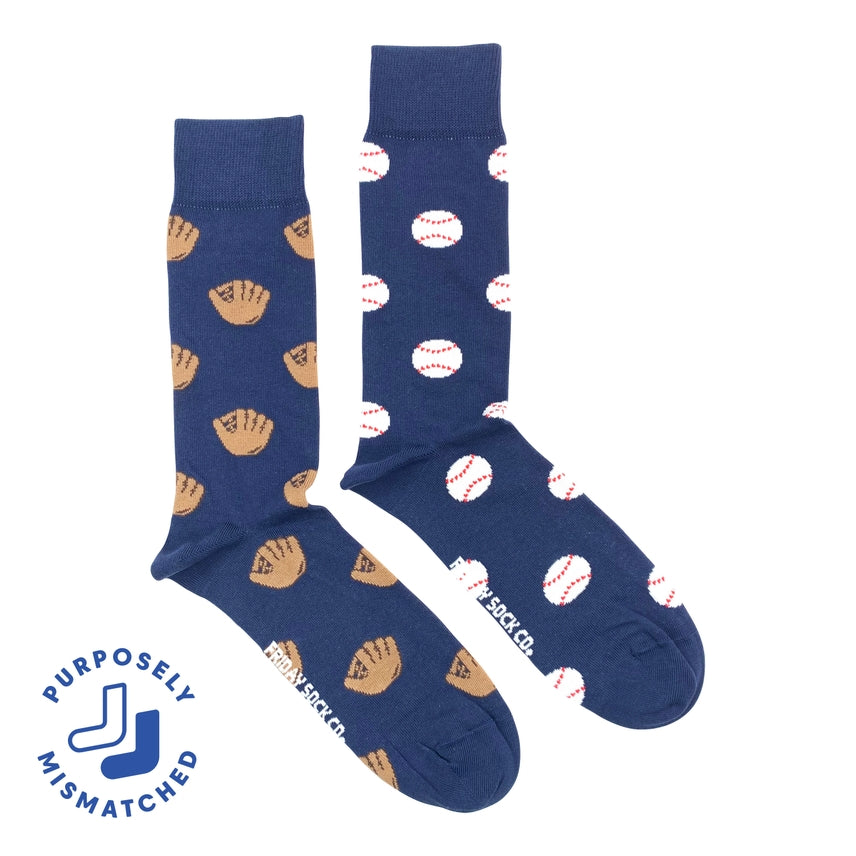 Men's Baseball Glove & Baseball Mismatched Socks
