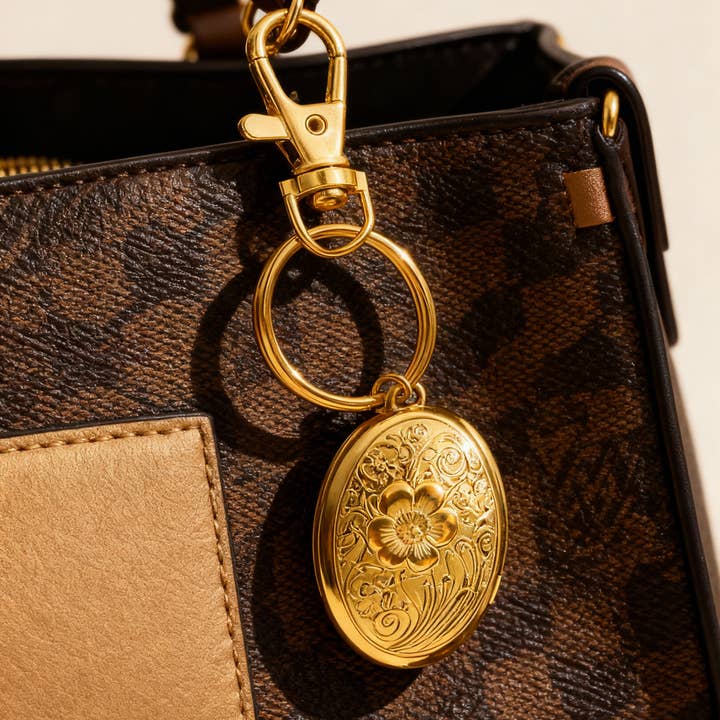 Floral Locket Bag Charm