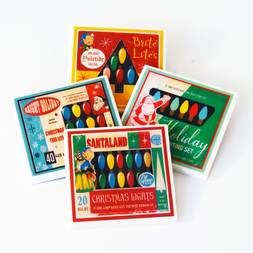 Vintage Christmas Coaster Set