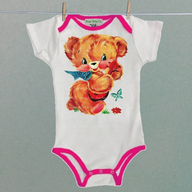 Kitschy Bear One Piece W/ Color Trim