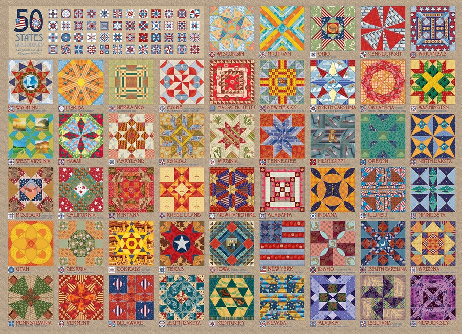 50 States Quilt Blocks 1000pc Puzzle