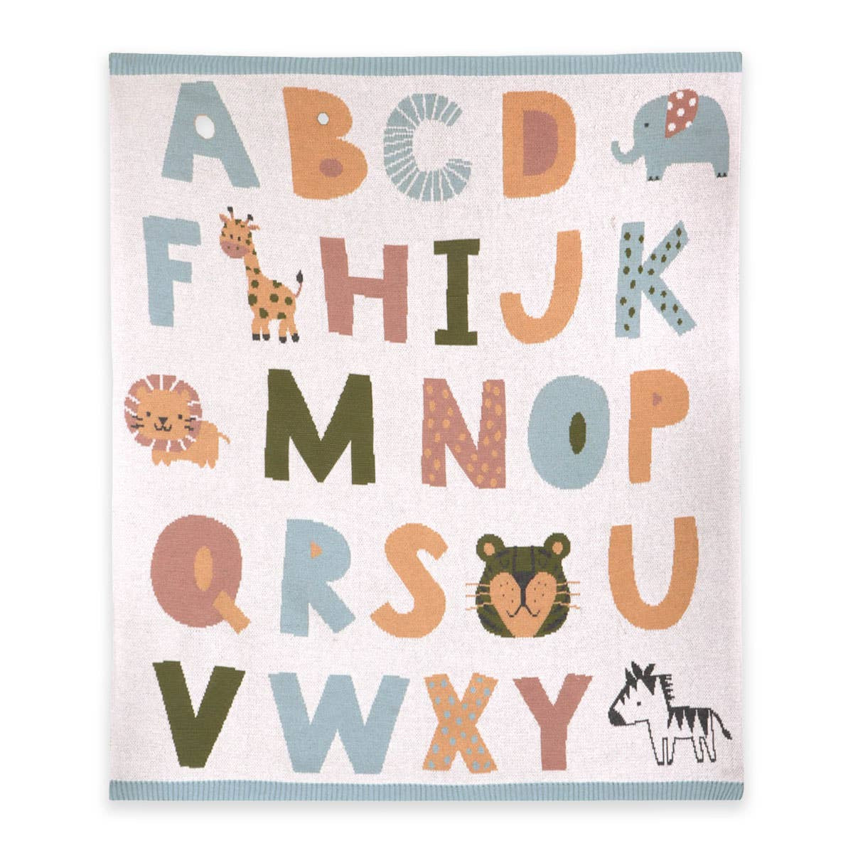 Alphabet Blue  Baby Blanket