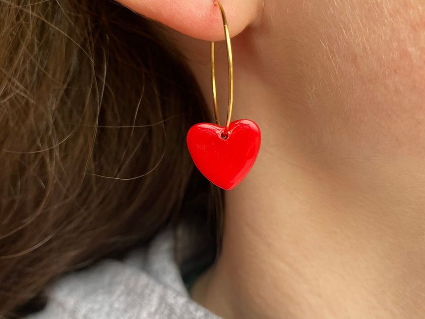 Heart Hoop Earrings