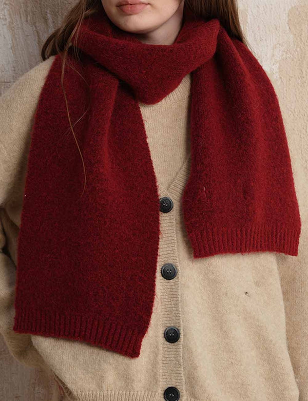 Soft Wool Solid Color Ribbed Scarf