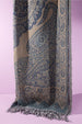 100% WOOL PATTERNED TAUPE DENIM SCARF