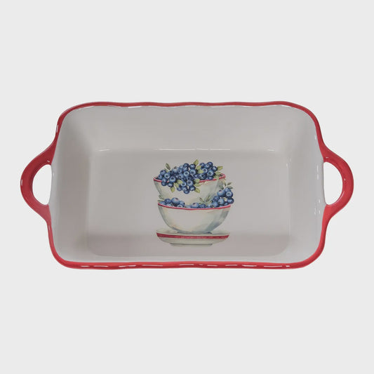 Baker Blueberry Patriotic Ceramic Baking Dish