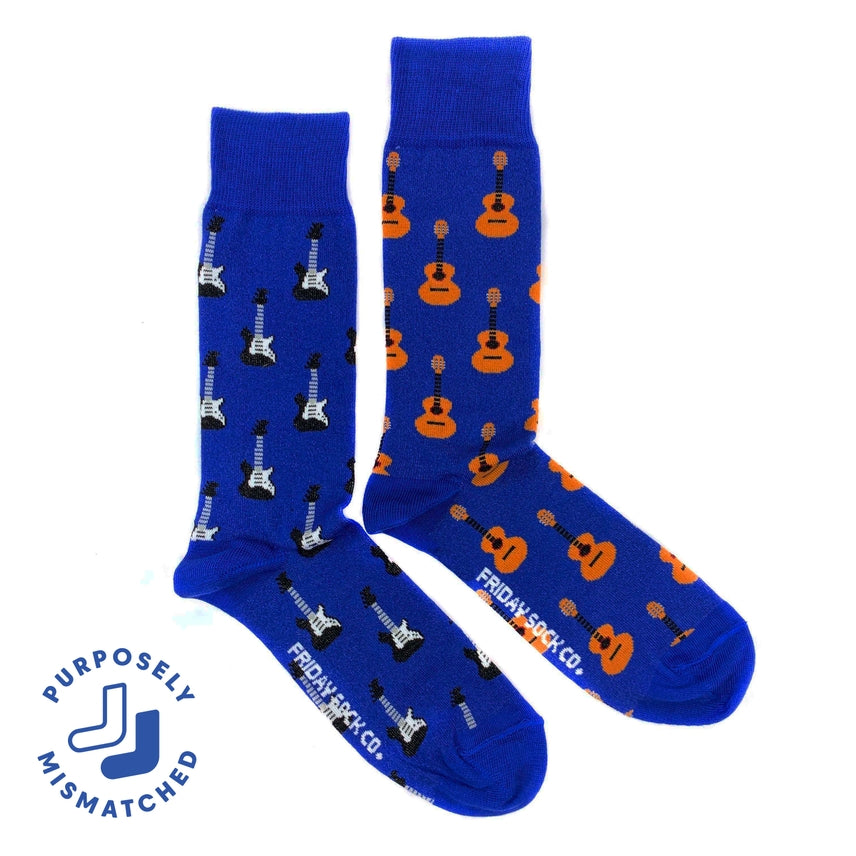 Men's Acoustic Guitar & Electric Guitar Mismatched Socks