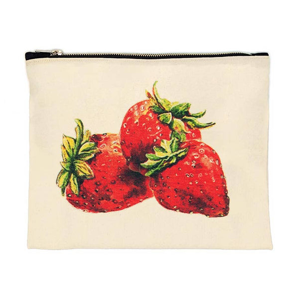 STRAWBERRY ZIPPERED POUCH