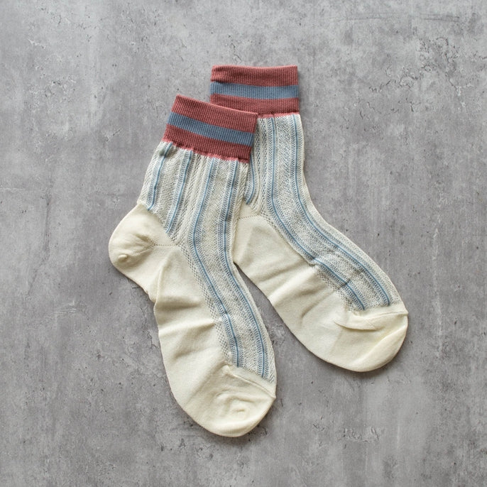 Ankle Mesh Striped Casual Socks