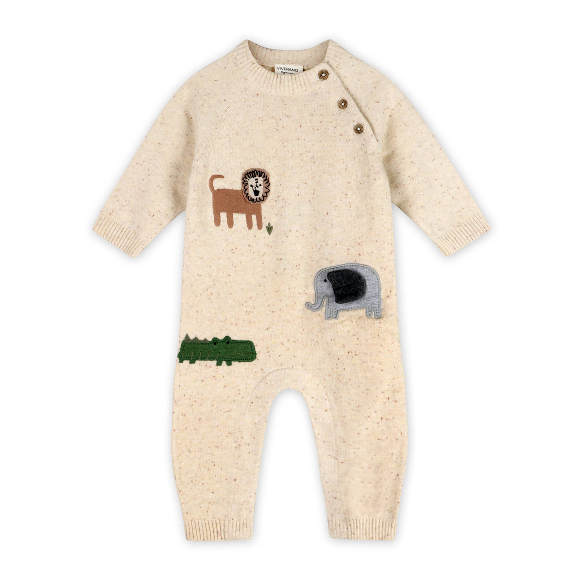 Safari Animals Baby Knit Jumpsuit