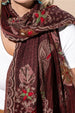 100% WOOL INTRICATE CABERNET SCARF