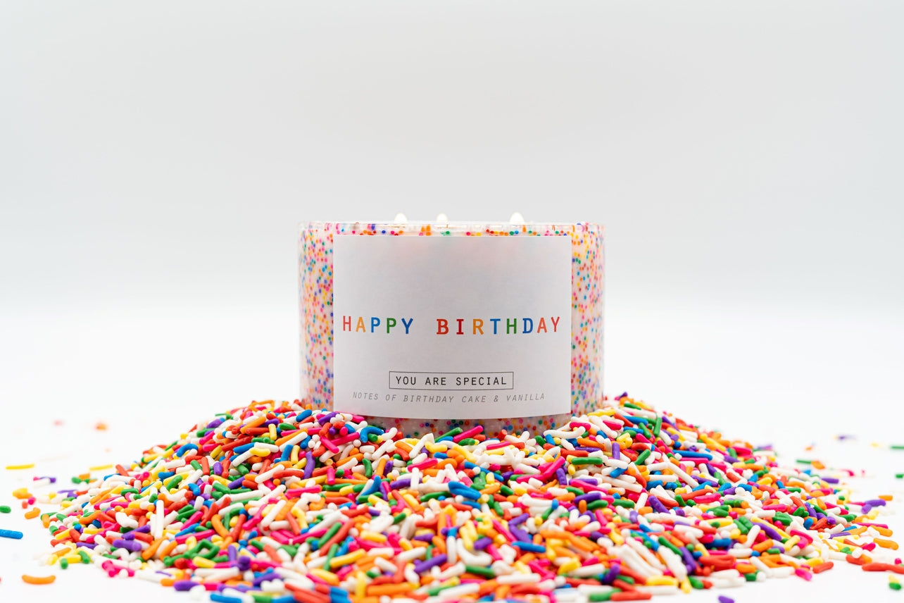 3 Wick Happy Birthday Candle